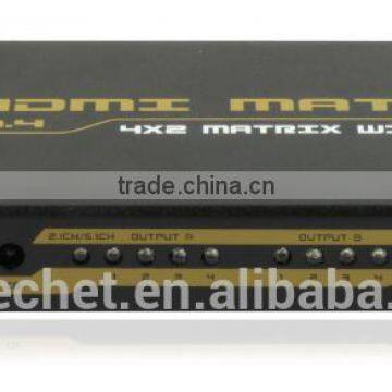 Top Selling Products in Alibaba 4K Switcher Matrix 4x2 with Stereo Toslink Coaxial Audio Output with Audio CH2.1/CH5.1