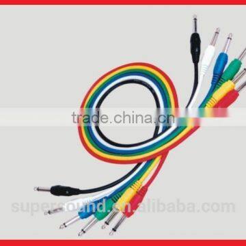 High Quality 6PCS 6.3mm mono Audio Patch Cable