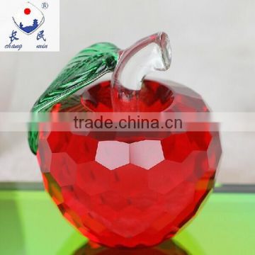 Vivid Red Crystal Glass Apple for Decorations and Gift ZWM022