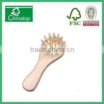 Wholesale Mini Wooden Bristles Massage Comb Wooden Personalized Hairbrush WMC025