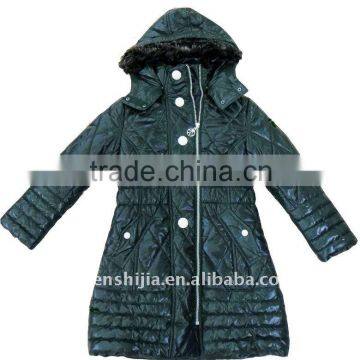 kid's long coat (wadded jacket , apparel )