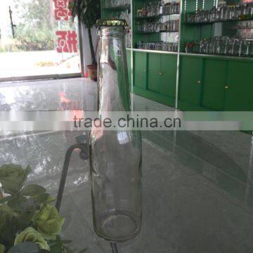 clear glass bottle