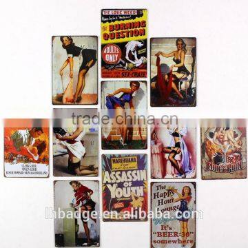 sexy girl beer bar decorative old signs,20*30cm vintage tin sign,embossed movie star tin signs