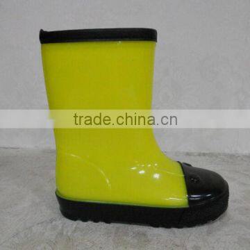 transparent cheap kids yellow PVC boots