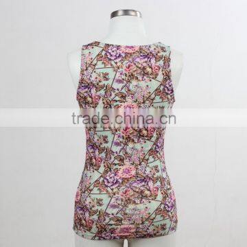 F5S15064 Women Printed Design Tank Top Manufacturing photo-3
