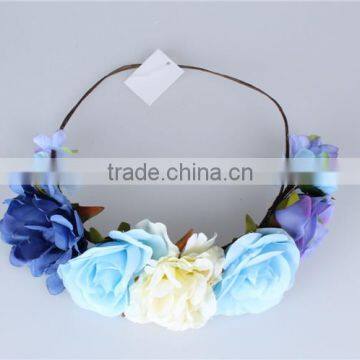 Charming Flowers Elastic Headbands,artificial Flower Crown Hair Jewelry Accessories photo-4