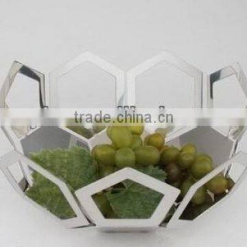 football shaped stainless steel fruit basket bread basket