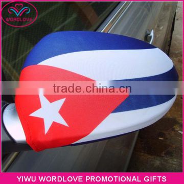 cheap custom printed car side mirror cover,car mirror flag for fans promotion item