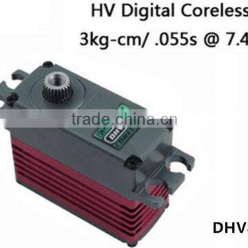 Dongguan high voltage coreless servo/high torque rotation servo with titanium gears/digital helicopter servo