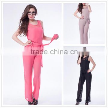 Professional printed fashion lady daily wear one piece lace jumpsuit