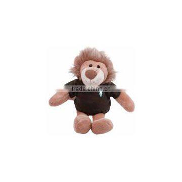 imprinted t-shirt bandana plush stuffed soft lion toys custom logo embroidery beanbag mascot band bib tie ribbon animal