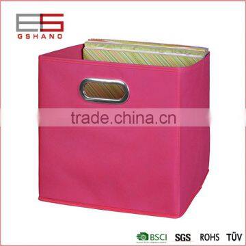 Hot Online Store Folding Fabric Closet Storage Cube With Metallic Handle