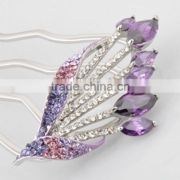 High quality cubic zirconia hair combs