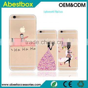 2D DIY Submilation Transparent Silicon Phone Case, Printed TPU Crystal Phone Case Cover For Iphone 6/6S