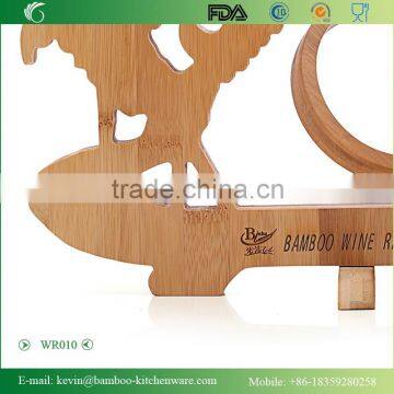 WR010/Factory Direct Sale Bamboo Wine Rack Single Wooden Bottle Wine Holder Novelty Display Wine Bottle Holder photo-4