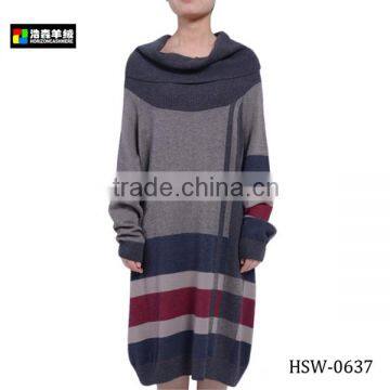 Fashion Ladies Intarsia Winter Knitted Long Sleeve Dress, Well-Deigned Women Stylish Maxi Dress