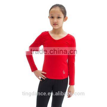 2015 new V front and back long sleeve cotton children T-shirt