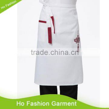 Wholesale durable fashion pattern professional white cotton waist apron