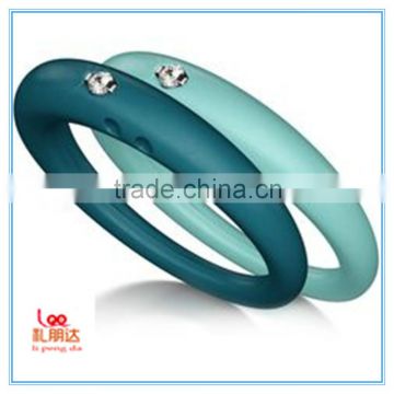 HOT! rhinestone silicone finger ring, latest style silicone rubber ring