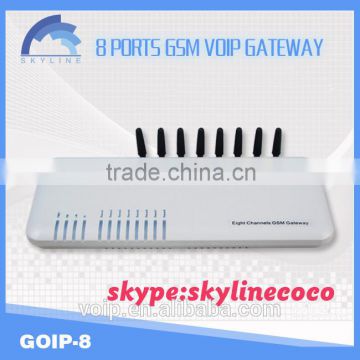 8 GSM VoIP/gsm voip gateway with H.323 and SIP,support 850MHz, 900MHz, 1800MHz, 1900MHz,action voip