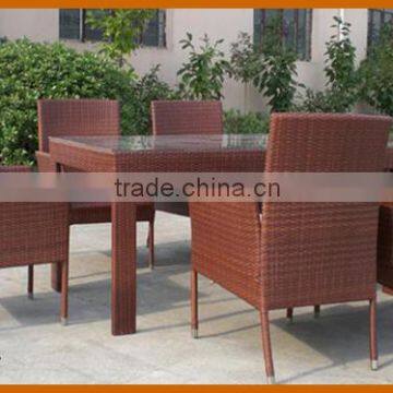 Cube Rattan Table With Chair Set Dining Room Furniture