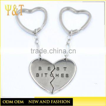 Popular Fashion Customized Stainless Steel Half Heart Charm Pendant Jewelry Wholesale