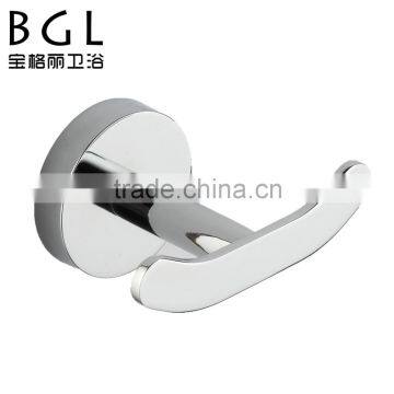 new modern simple round design zinc alloy chrome bathroom accessory set double robe hook