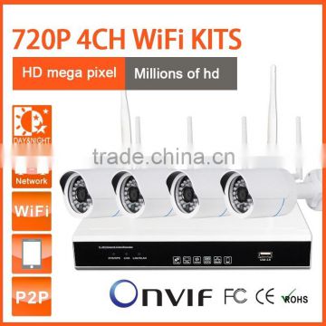 Tollar Home security Onvif WIFI H264 P2P 4x 720P IP Camera POE Camera CCTV Security 4ch home ip camera kit