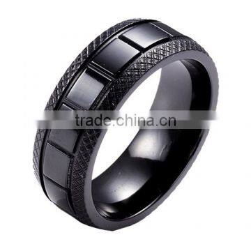 Distinctive black titanium ring