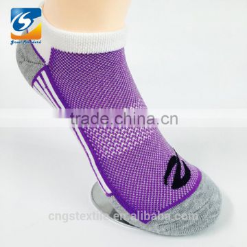 Half terry purple mesh ankle terry sport socks,custom sport socks,sport socks