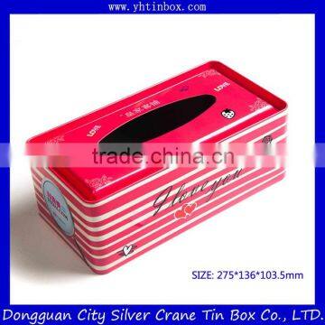 Rectangular metal tin tissue box