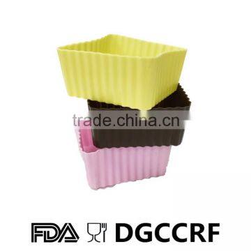 Food Grade Square Shaped Silicone Cupcake Mold