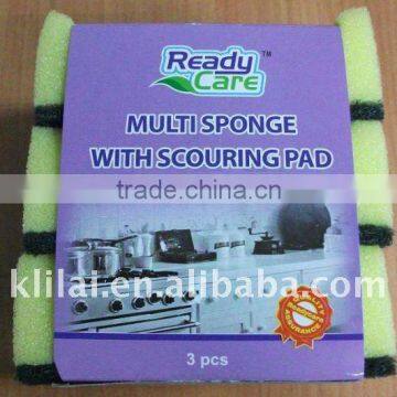 Sponge Scourer Multi Sponge with Scouring Pad