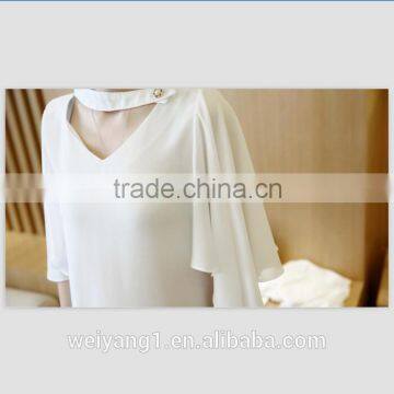 Fashion Sweet Teen Girl Chiffon Blouses Flare Sleeve Loose Blouses