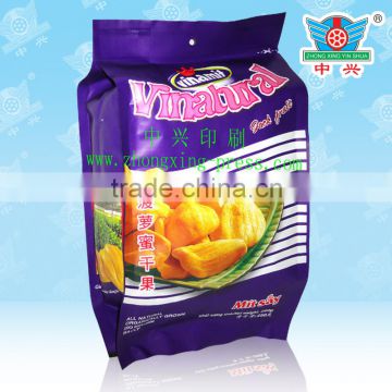 Aluminium foil dried jack fruit packaging pouch with gusset side exquisite bag type