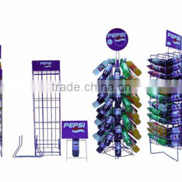 Heavy duty Good quality Metal cola display shelf for retail store