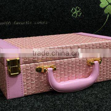 Chinese Factories Wholesale Custom Luxurious Leather Jewelry Box, Red Beautiful Makeup Box