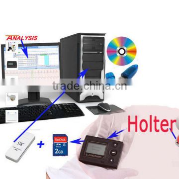 Hot selling 12 channel analysis mini LCD 24 hour Holter recorder System ECGLAB Premier Holter Software