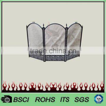 Hot selling 3 panel traditional fire screen with decoration edge 3B-B#
