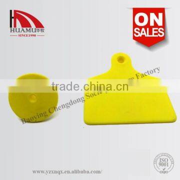 TPU ear tag for buffalo in yellow 60*56 mm