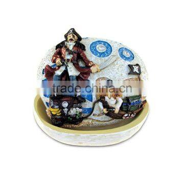 Pirate Resin Stone Finish Collection Including Picture/Photo Frame, Jewelry Box , Snow Globe, Magnet Bottle Opener and Shot Glas photo-3