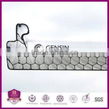 Honeycomb U-lock Polycaronate Hollow Sheet Solar Control Roofing System photo-2