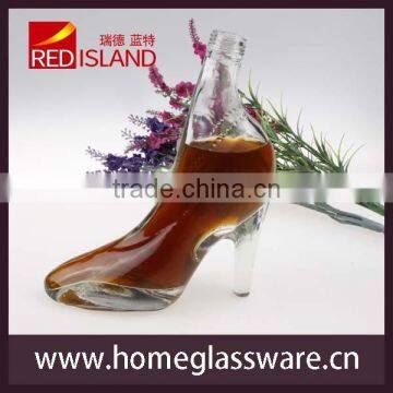 high quality 300ml Transparen High Heel Shoes Shaped Glass Bottle