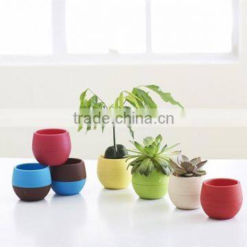 Mini Round Plastic Plant Flower Pot Home Office Decor Planter