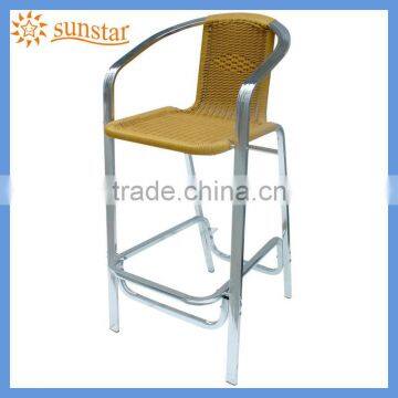 High Aluminium Frame Rattan Bar Chair L81716