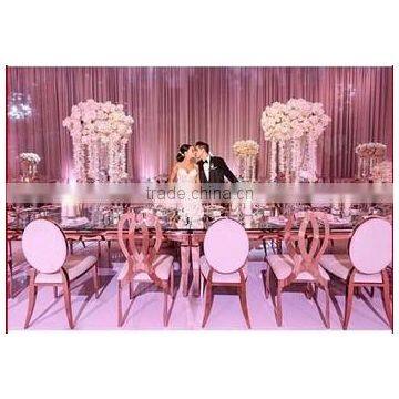 Latest Banquet Rose Gold Stainless Steel Dining Chair With Dinner photo-6