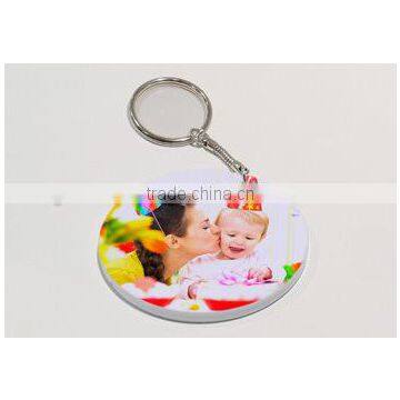 Sublimation 47mm Round Polymer Keychain,Metal Keychain,Plastic Key Chains