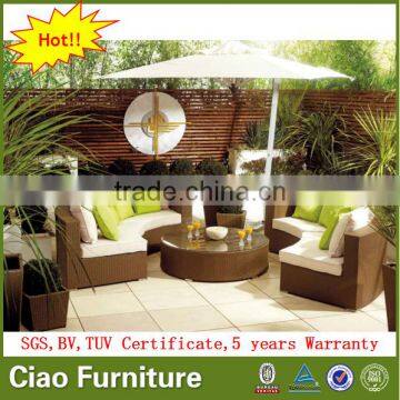 Lastest style half round garden sofa set outdoor furniture