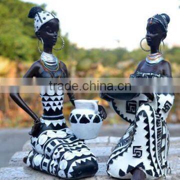 Carving Resin Africa Sexy Woman Statue Home Decoration