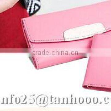 Sexy pink leather wallet/women wallet money clip/women purse